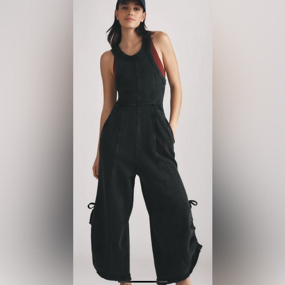 Anthropologie small daily practice Black Jumpsuit